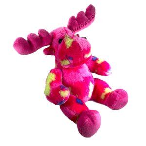 Wishpets Plush Monty Moose Pink Tie Dye Stuffed Animal Soft Toy NWT Yellowstone
